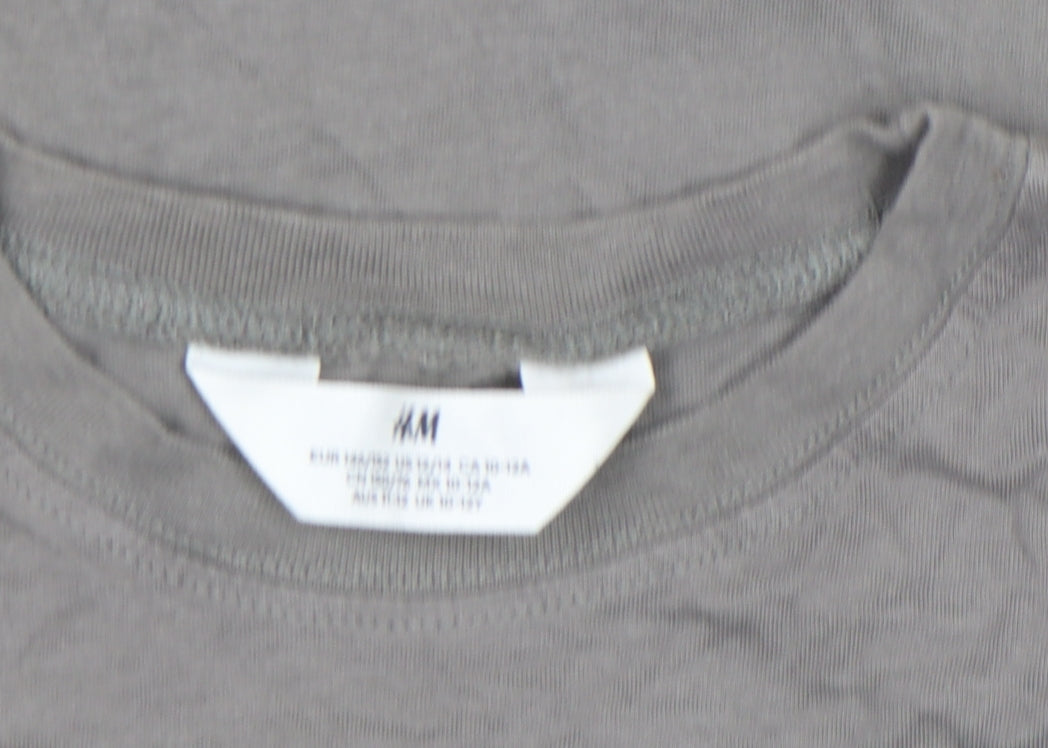 Boys UK Size 10-11 Years H&M Grey Basic T-Shirt