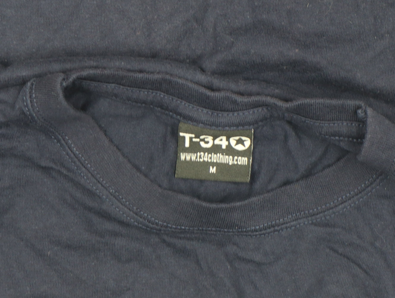 Unisex Adults UK Size M T-34 Blue Basic T-Shirt