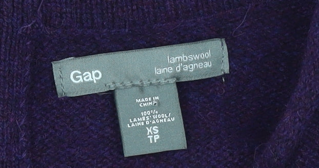 Gap Women's Purple Wool Jumper Dress XS Long Sleeve Knit