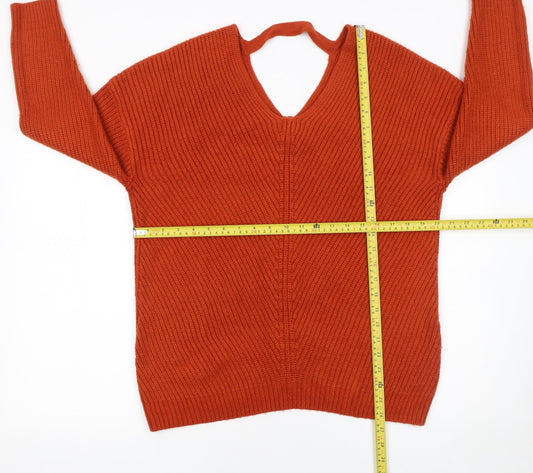 Womens UK Size S New Look Orange Pullover Jumper