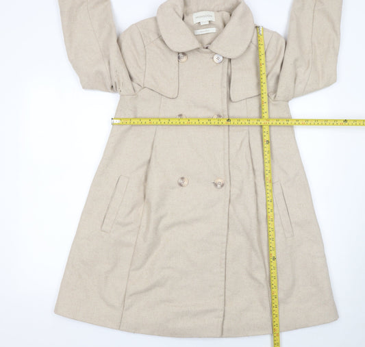 Womens UK Size 10 Monsoon Beige Pea Coat