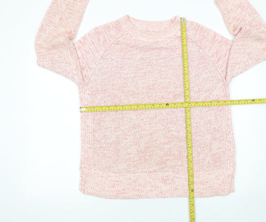 Barbour Women's Pink Cotton Chunky Knit Jumper UK 14