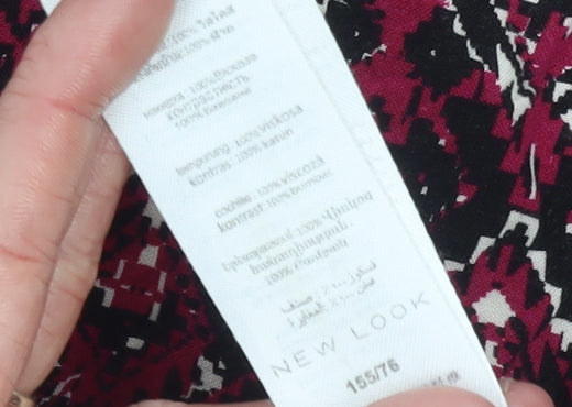 New Look Girls Red Geometric Fit & Flare Sleeveless Dress 12 Years