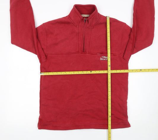 Weird Fish Men's Red 1/4 Zip Fleece Pullover Sweatshirt Size S