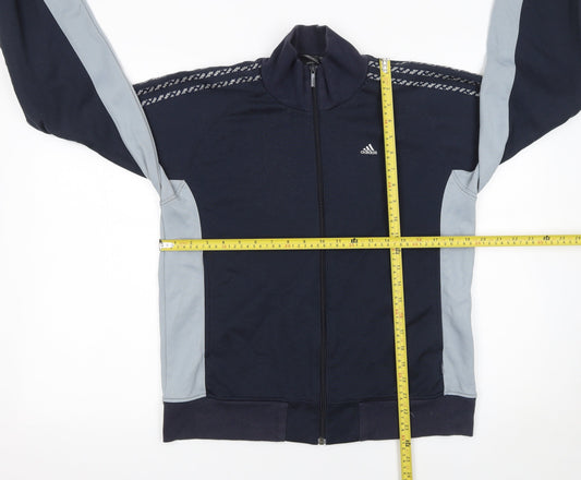 Adidas Women Navy & Light Blue Full Zip Sweatshirt Size S