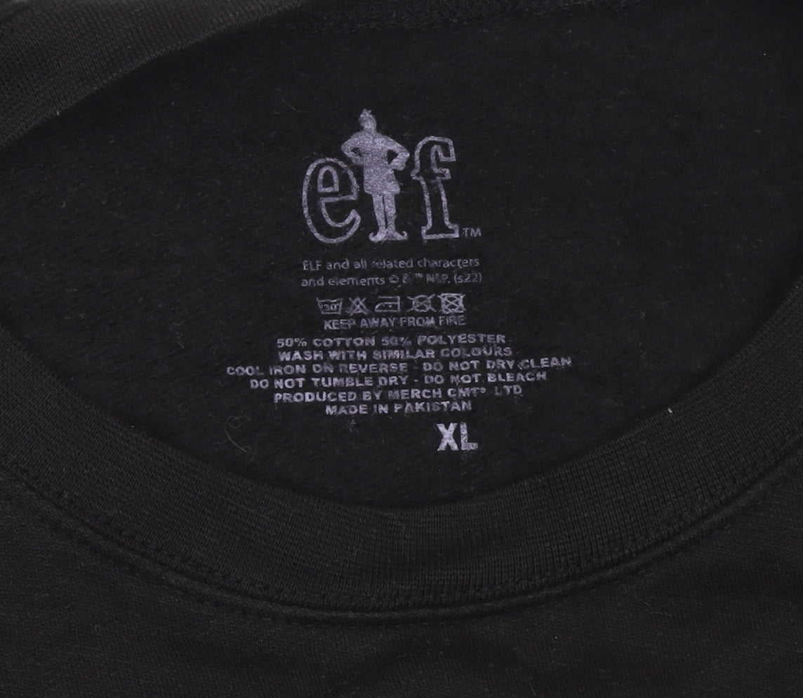Womens UK Size XL ELF Black Pullover Sweatshirt