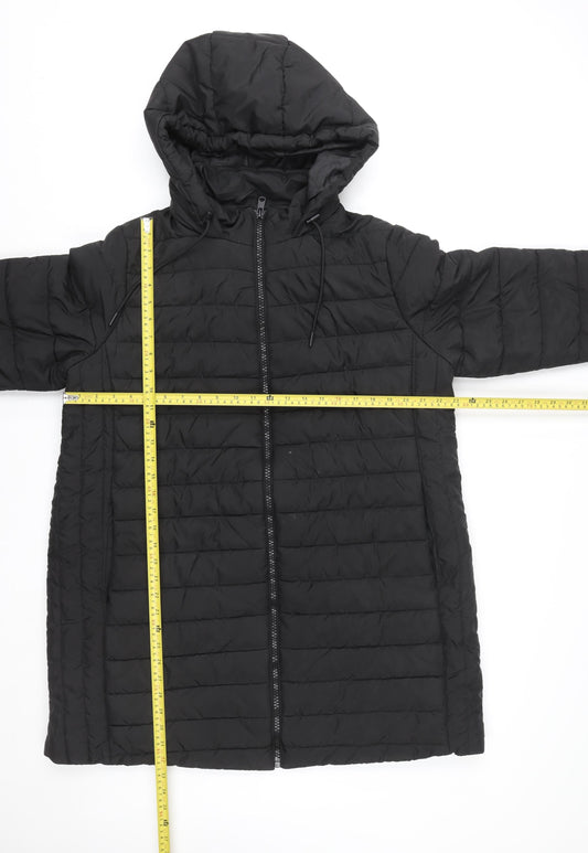 New Look Maternity Black Long Puffer Jacket Women's Size 16 Hooded