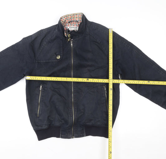 Mens UK Size S Topman Blue Bomber Jacket