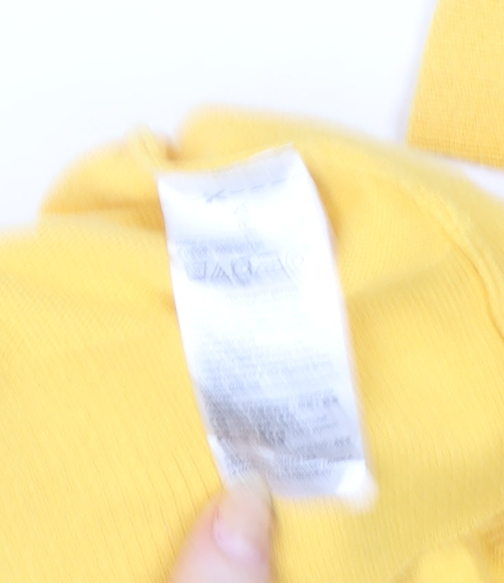 GAP Women Yellow XS Cotton Cardigan Jumper Long Sleeve Crew Neck