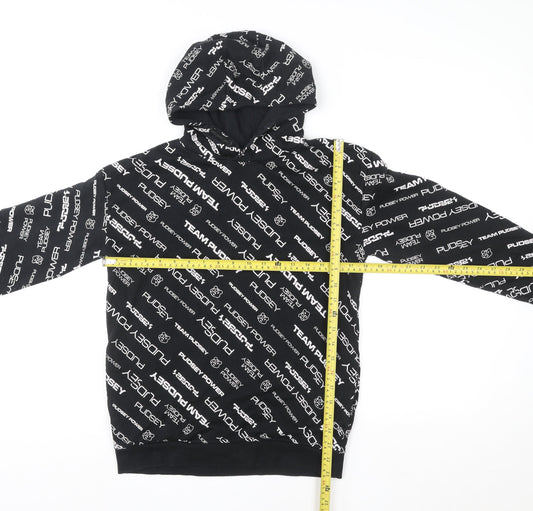 George Boys Black TEAM PUDSEY Pullover Hoodie 11-12 Years Graphic Print