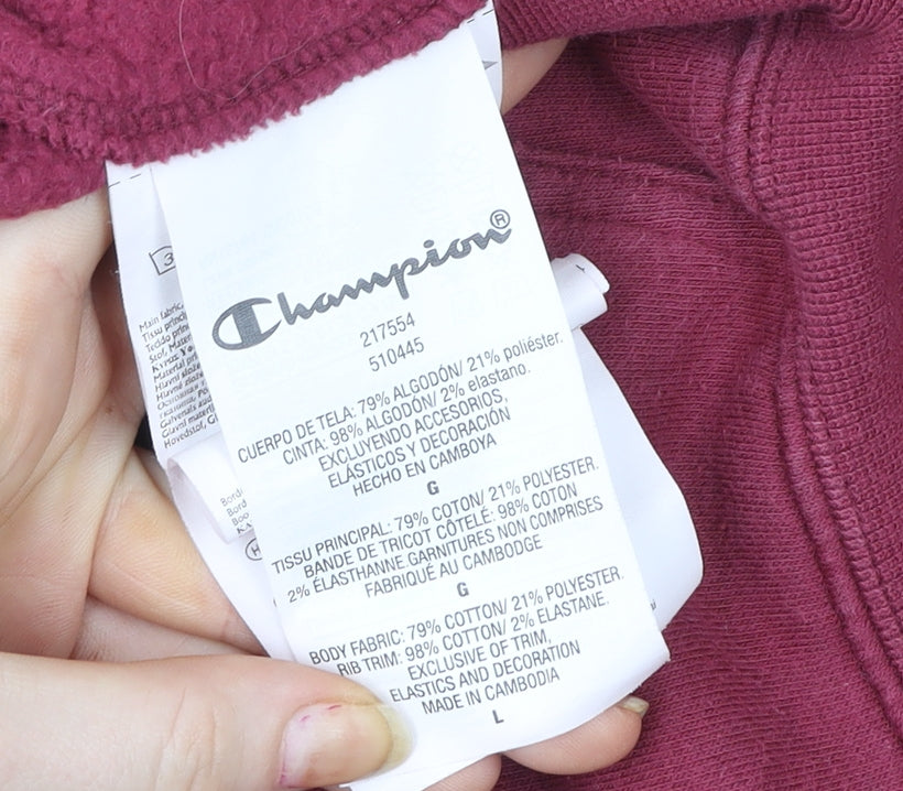 Mens UK Size L Champion Red Pullover Hoodie