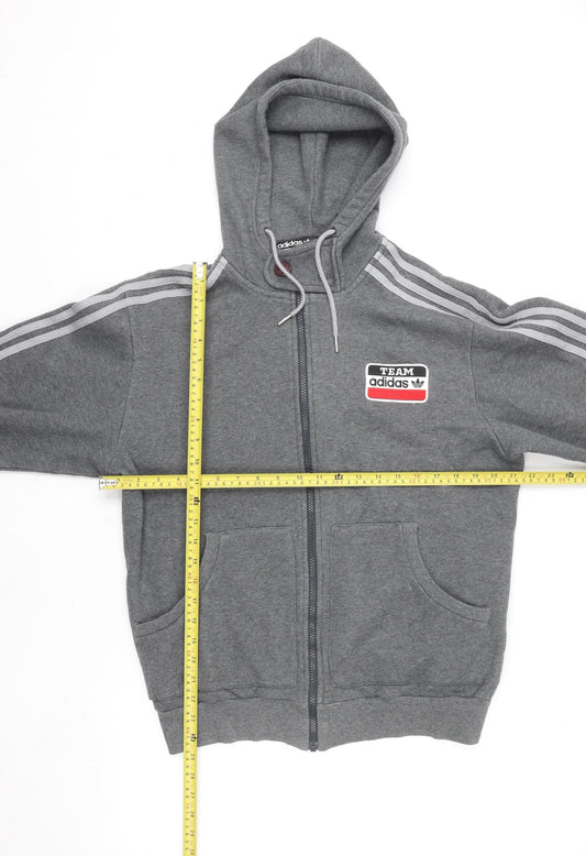 Mens UK Size M adidas Grey Full Zip Hoodie