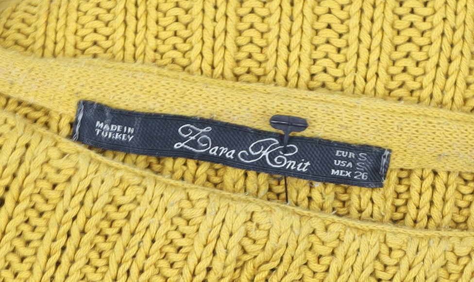 Womens UK Size S Zara Yellow Pullover Sweatshirt