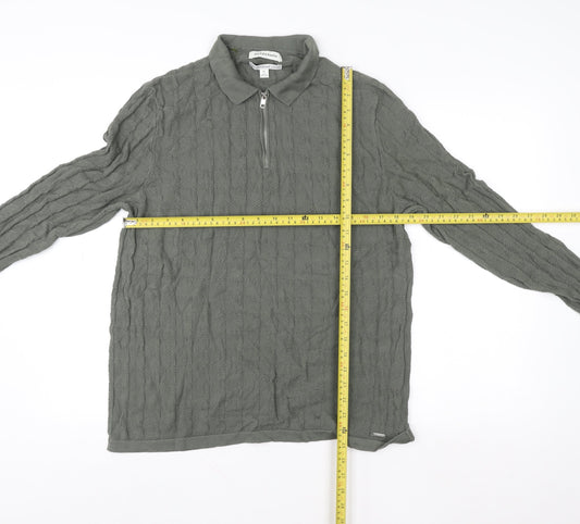 Mens UK Size XL Marks and Spencer Grey 1/2 Zip Sweatshirt