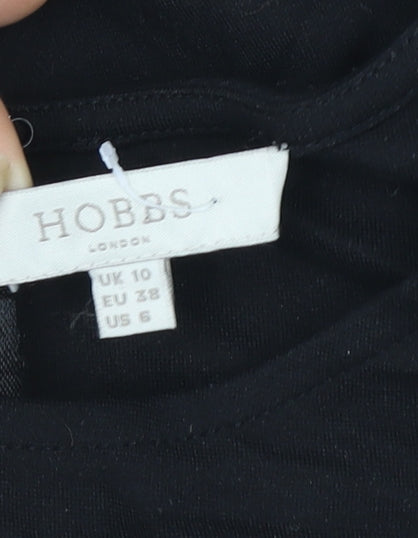 Hobbs Women’s Black Sheath Dress Size 10 3/4 Sleeve Workwear Ruched