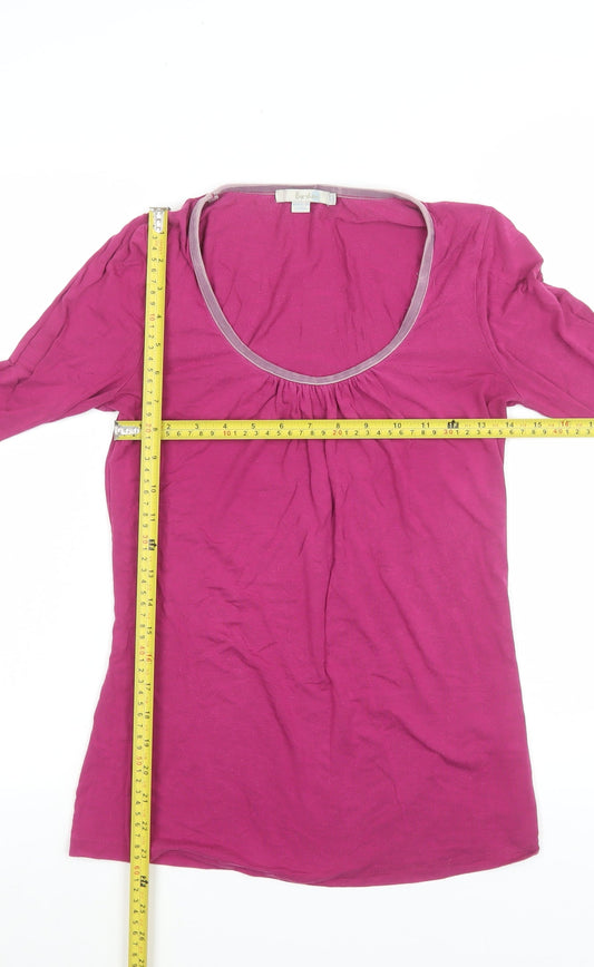 Boden Women Pink 3/4 Sleeve Basic Jersey Top Size 8