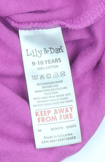 Girls UK Size 9-10 Years Lily & Dan Pink Pullover T-Shirt