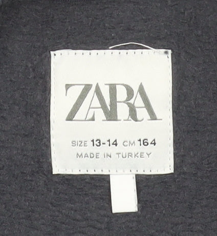 ZARA Girls Black Graphic New York Sweatshirt 13-14 Years Cotton Blend