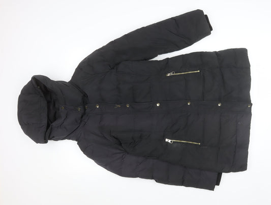 Womens UK Size XS Zara Black Puffer Jacket