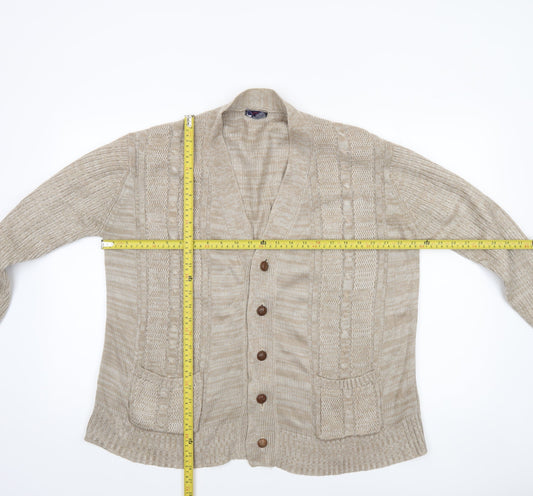 Womens UK Size L Tootal Beige Cardigan Jumper