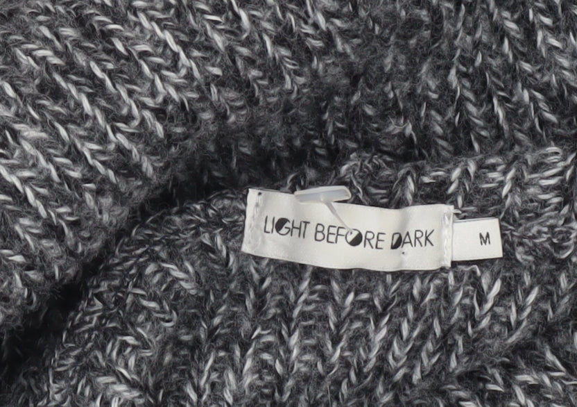 Light Before Dark Women's Grey Roll Neck Chunky Knit Jumper Size M