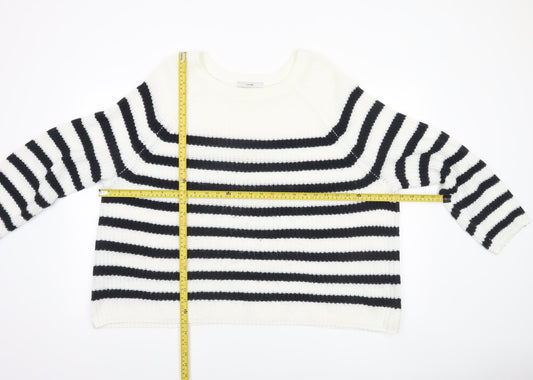 George Women’s Navy Stripe Chunky Knit Jumper Size 22