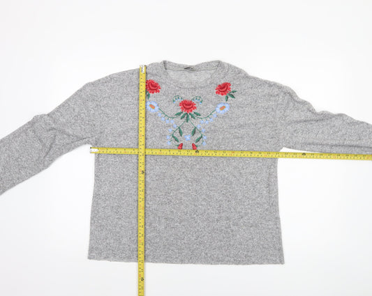 Womens UK Size M Zara Grey Pullover Jumper