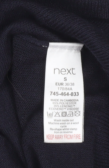 Next Mens Blue V-Neck Lightweight Knit Jumper Size S