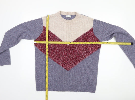 Womens UK Size M Papaya Multicoloured Pullover Jumper