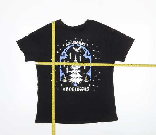 George Women’s Black Harry Potter Christmas T-Shirt Size 10