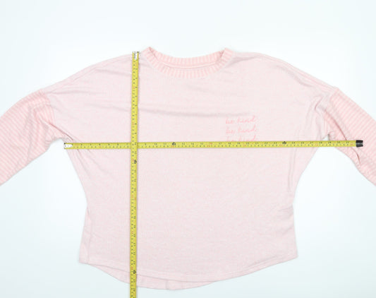 George Women’s Pink Be Kind Embroidered Relaxed Pullover Jumper Size 16 Plus