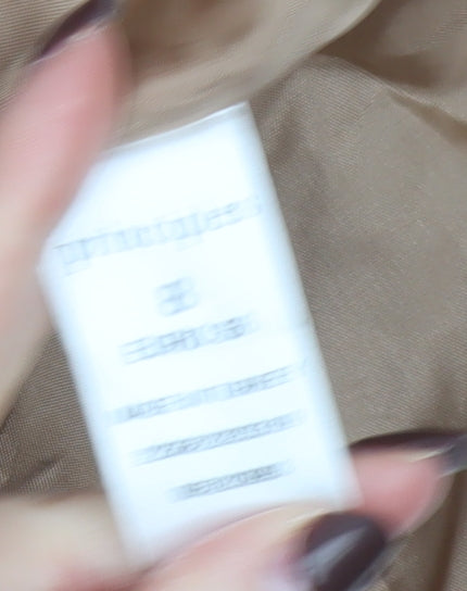 Principles Women's Brown Tweed Long Wool Blend Coat Size 8