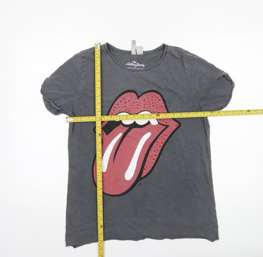 Womens UK Size S H&M Grey Basic T-Shirt