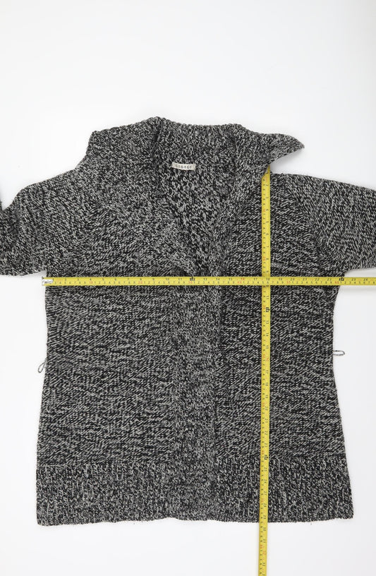 George Women Grey Black Knit Long Sleeve Open Cardigan Size 20