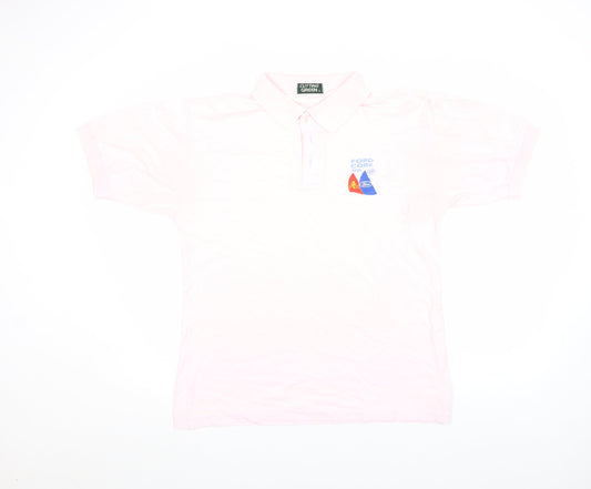 Womens UK Size S Cutting Green Pink Basic Polo