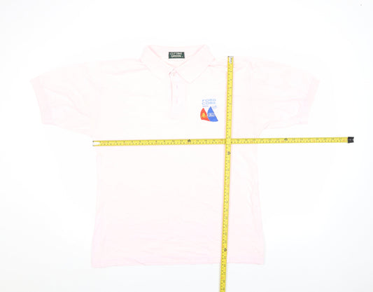 Womens UK Size S Cutting Green Pink Basic Polo