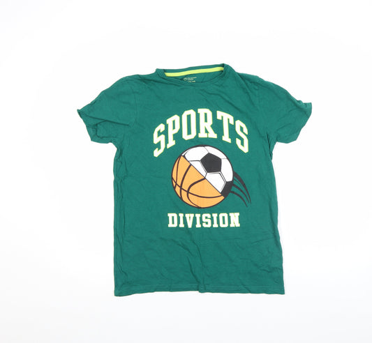 Boys UK Size 12-13 Years Primark Green Basic T-Shirt