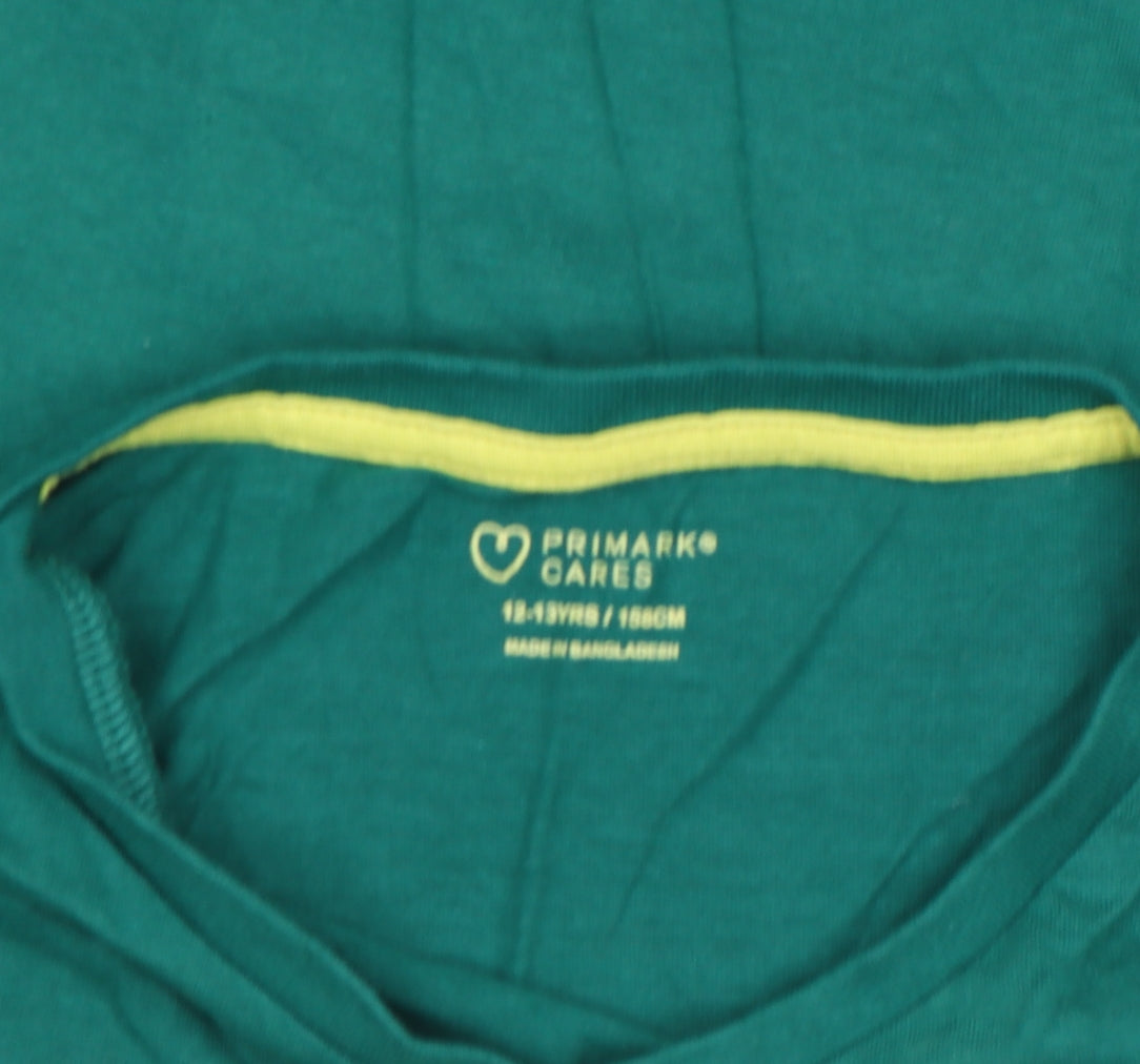 Boys UK Size 12-13 Years Primark Green Basic T-Shirt