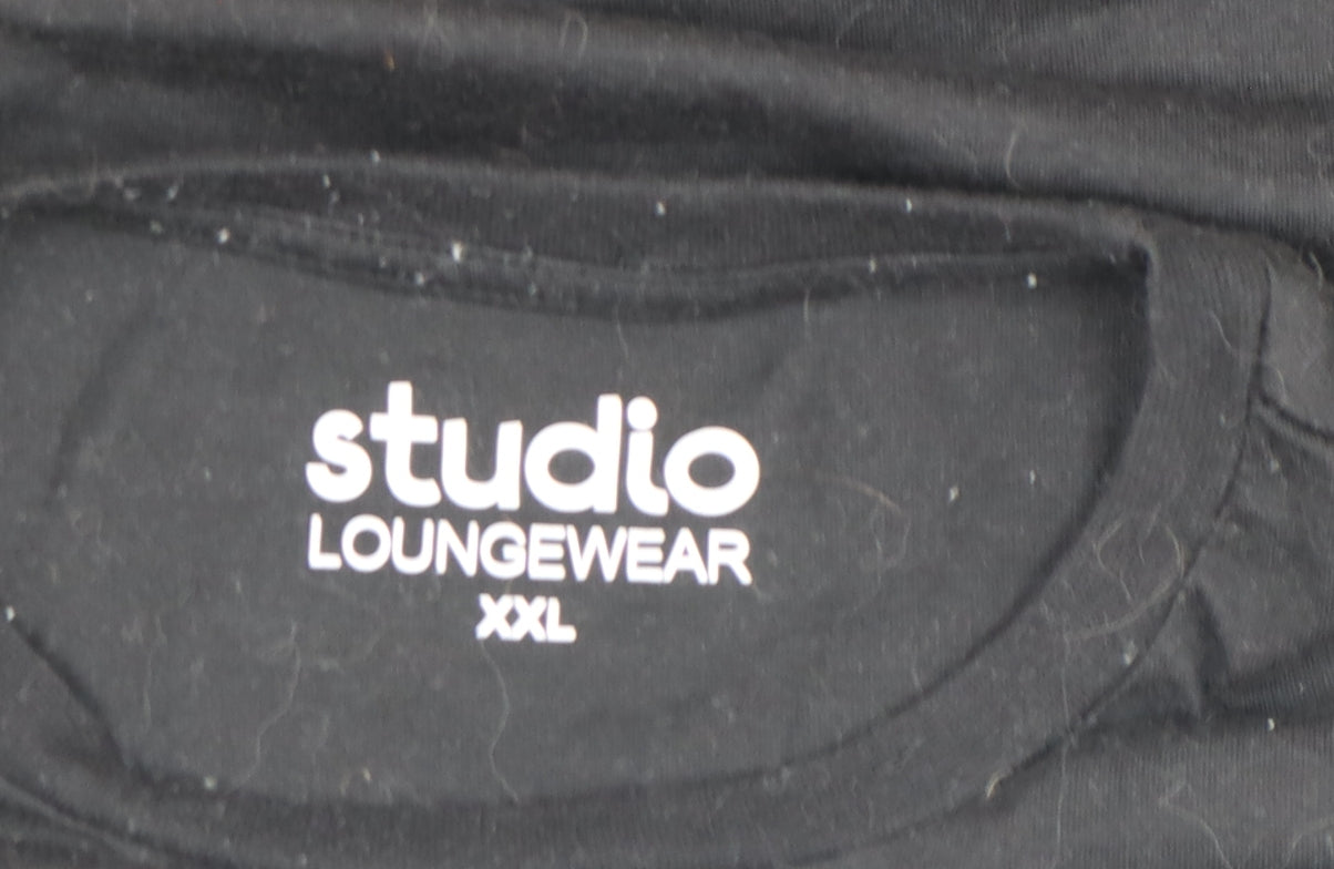 Studio Mens Black 2XL Beer Graphic Short Sleeve T-Shirt