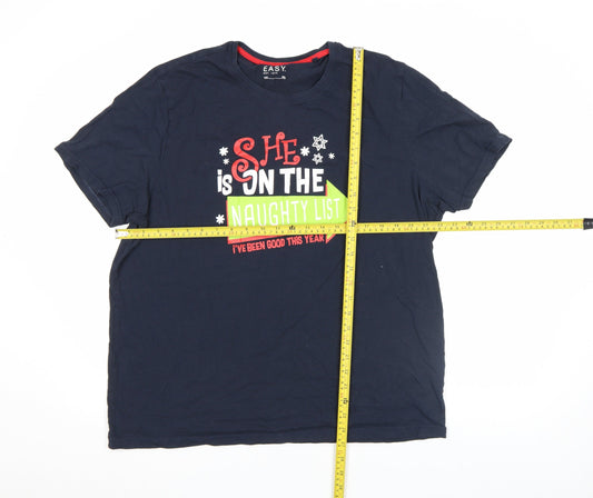 Mens UK Size 2XL Easy Blue T-Shirt