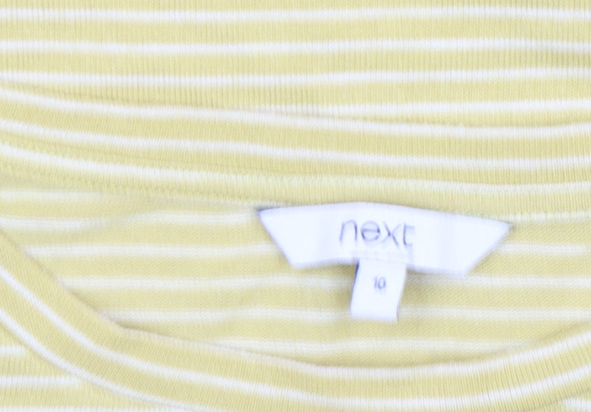 Womens UK Size 10 NEXT Yellow Basic T-Shirt