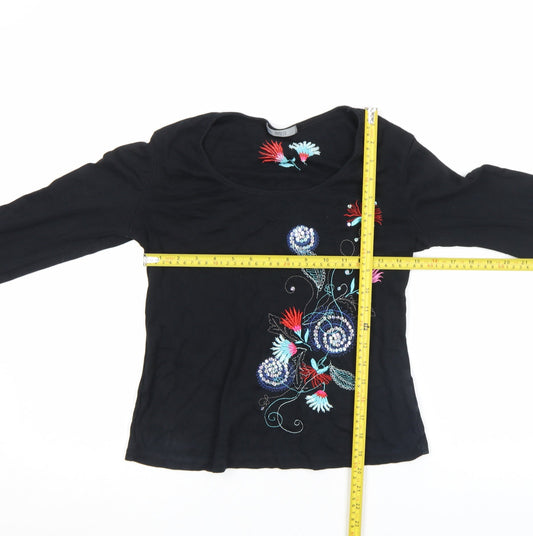 Womens UK Size S Marks and Spencer Black Basic T-Shirt