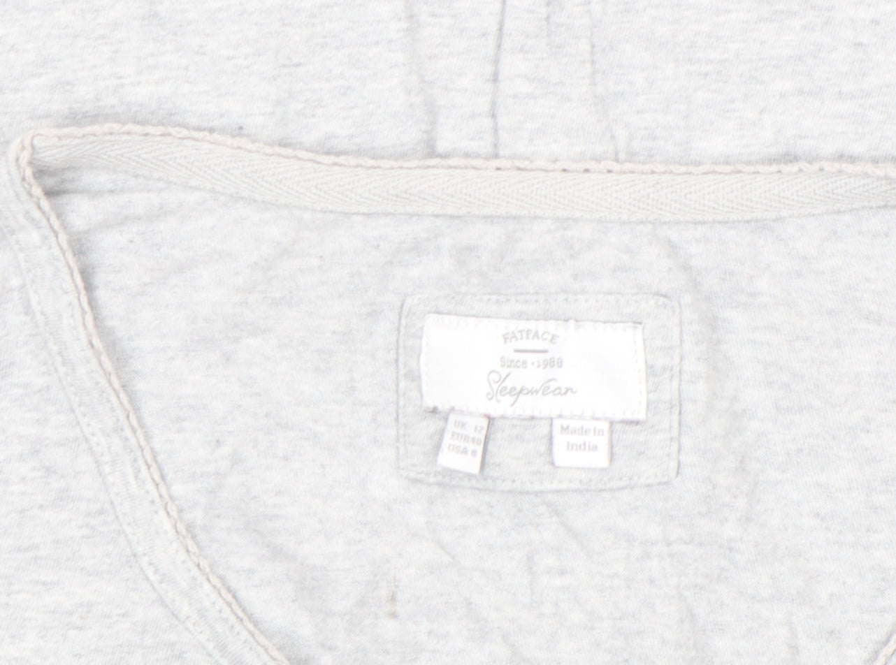 FatFace Women’s Grey Cotton Long Sleeve Button-Up Top Size 12