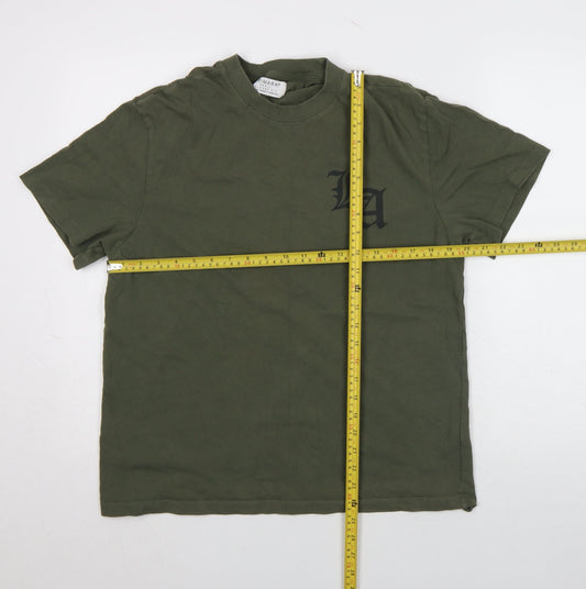 Primark Men’s Green LA Graphic Relaxed Fit T-Shirt Size S