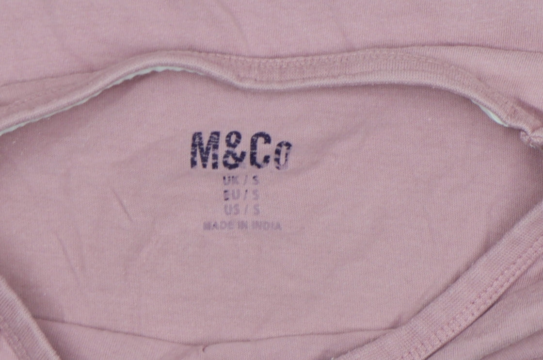 Mens UK Size S M&Co Pink T-Shirt