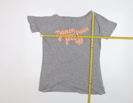 Womens UK Size M H&M Grey Basic T-Shirt
