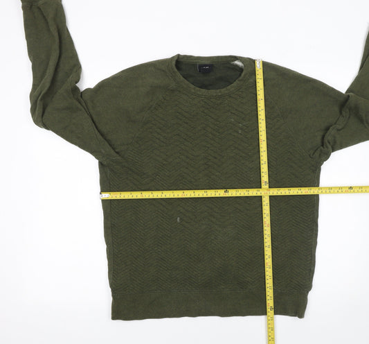 Mens UK Size L H&M Green Pullover Sweatshirt
