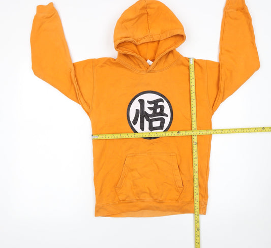 Just Hoods Boys Orange Anime Graphic Pullover Hoodie XL 12-13 Years
