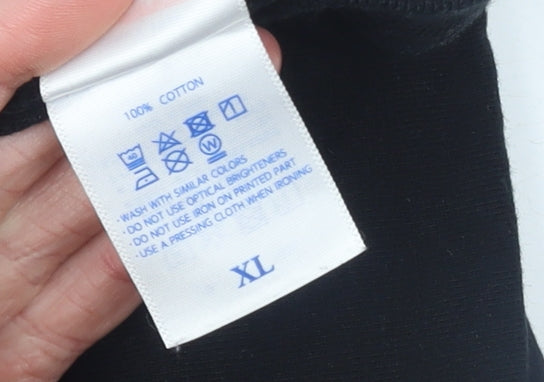 United Athle Men's Black XL Japanese Graphic Print T-Shirt