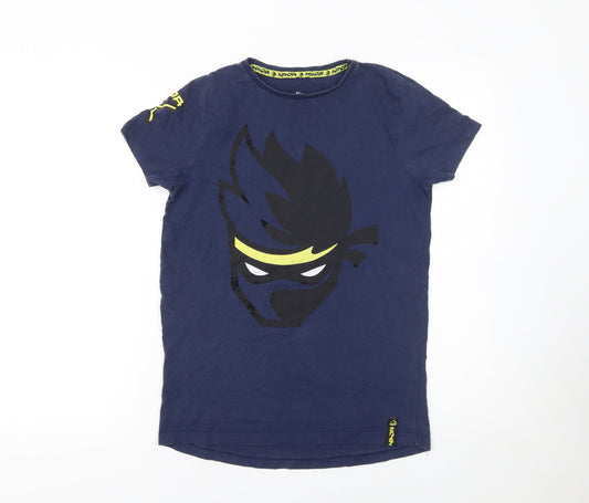 Boys UK Size 11-12 Years Ninja Blue Basic T-Shirt